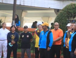 Kapolres Binjai Ikuti Gerak Jalan Santai Hari Amal Bhakti ke 77