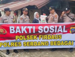 Giat pemberian bantuan sosial dalam rangka membantu warga masyarakat yg kurang mampu Dusun I Desa Sei Rampah Kec.Sei Rampah Kab.Serdang Bedagaii wilkum Polres Serdang Bedagai