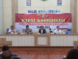Kapolres Simalungun Pimpin Rakor Pemilihan Kepala Nagori (Pilpanag) atau pemilihan pangulu (kepala desa) yang Akan Diselenggarakan Pada 15 Maret 2023 Di Wilayah Kabupaten Simalungun