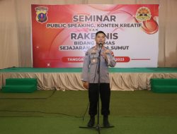 Kabid Humas Polda Sumut Menggelar Seminar Public Speaking, Konten Kreatif Dan Rapat Kerja Reknis (Rakernis) Tahun 2023 Di Aula Resto Budaya