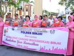 KAPOLRES BINJAI BESERTA BHAYANGKARI BINJAI BERBAGI DIBULAN SUCI RAMADHAN 1444 H