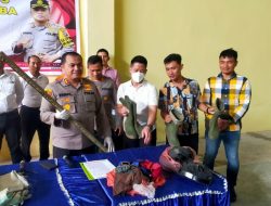 Polres Langkat Berhasil Mengamankan 2 Pelaku Kurir Narkoba Di Desa Pematang Tengah, Kecamatan Tanjung Pura, Kabupaten Langkat,