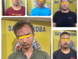 SAT NARKOBA POLRES BINJAI TANGKAP LIMA ORANG JARINGAN BANDAR NARKOBA JENIS EKSTASI DI KOTA BINJAI