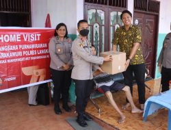 Polres Langkat Melaksanakan Anjangsana ke kediaman personil Polres Langkat Dalam rangka HUT Bhayangkara ke 77