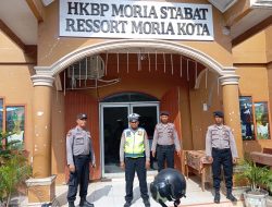 Polres Langkat Lakukan Pengamanan di Gereja dalam rangka Perayaan Kenaikan Isa Almasih.