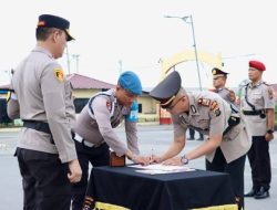 Kapolres Pelabuhan Belawan Janton Silaban Pimpin Upacara Sertijab Kasat Narkoba Dan Kasat Lantas Polres Pelabuhan Belawan