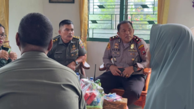 Dalam Rangka Hut Bhayangkara Polsek Medan Helvetia Melaksanakan Anjangsana Ke Personil TNI Yang Mengalami Kebutaan