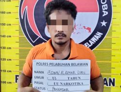 Sat Narkoba Polres Pelabuhan Belawan berhasil menangkap Seorang Pria Pengedar Narkotika jenis shabu