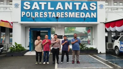 Kasatlantas Polrestabes Medan, Kompol Andika Temanta Purba melalui Wakasat AKP Johan Kurniawan Kolaborasi Dengan Media SMSI Kota Medan