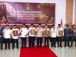 Para Calon Walikota Dan wakil walikota Binjai Ikuti Pengundian Nomor Urut Pada Pemilu 2024