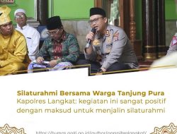 Kapolres Langkat AKBP David Melaksanalan Sholat Jumat Berjamaah Di Masjid Azizi