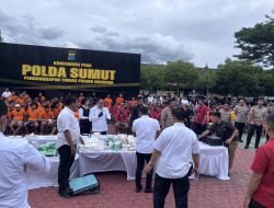 Polda Sumut Paparkan Pemusmahan Narkoba Penangkapan Kurun Waktu Selama 47.Hari