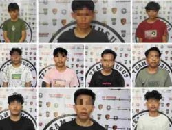 Sat Reskrim Polres Pelabuhan Belawan Kerja Cepat Tangkap 10 Anggota Genk Motor