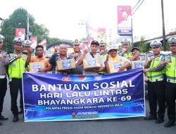 Menyambut Hari Jadi Lalu Lintas Ke-69, Sat Lantas Polres Binjai Berikan Bantuan Sosial Langsung Terhadap Masyarakat