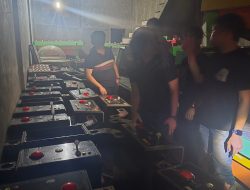 Tim Jatanras Polda Sumut Memasang Police Line Lokasi Judi di Belawan dan Temukan Gudang Penyimpanan Mesin Judi di Binjai