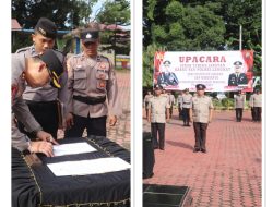 Upacara Sertijab Kabag Ren dan Pelepasan Purna Tugas Personil Polres Langkat Berlangsung Khidmat