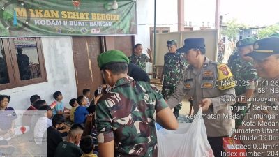 Makan Gratis Panti Asuhan Suka Cita Anak Mahkota” Polsek Medan Tuntungan Dukung Penuh Program Pemerintah