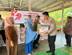 Hari Bhayangkara Ke-79, Kapolres Binjai Berikan Bingkisan Kepada Abang Becak, Tukang Gali Kubur dan Bilal Mayit