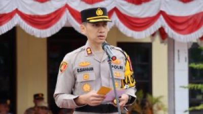 Kapolres Dairi AKBP Otniel Siahaan, S.I.K., M.I.K., Pimpin Apel Pasukan Ops Toba 2025