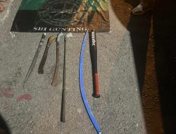 Polsek Sunggal Mengamankan Sembilan (9 ) Orang Anak Laki Laki Anggota Genk Motor RAKENSU SRI GUNTING Membawa Senjata Tajam.