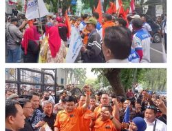 Personil Polisi Kawal Ribuan Partai Buruh Exco Di DPRD Sumut