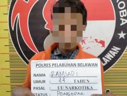 Sat Narkoba Polres Pelabuhan Belawan Tangkap Pengedar Sabu di Kampung Agas