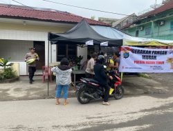 Polsek Medan Timur Melaksanakan Gerakan Pangan Murah Di pos Polisi Sambu.