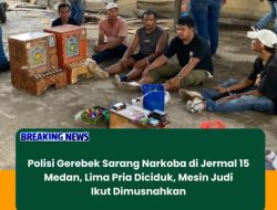 Polrestabes Medan Gerebek Sarang Narkoba di Jermal 15, Lima Orang Ditangkap Polisi