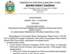 Pemprov Sumut Buka Seleksi 11.658 Formasi PPPK Paruh Waktu