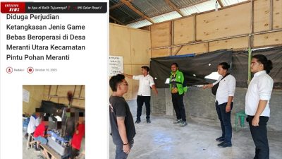 Tim Jatanras Polres Toba Cek Lokasi Jl. Lintas Siguragura, Kecamatan Pintu Pohan Meranti, Kabupaten Toba Tidak Ada Menemukan Judi Tembak Ikan