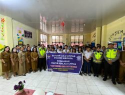 Sat Lantas Polres Sibolga Gelar Police Goes To School Di SMPN 2 Sibolga Dalam Rangka Operasi Zebra Toba 2025