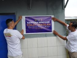 Imipas Peduli, Rutan Kelas I Medan Salurkan Bantuan Renovasi Toilet dan Susu untuk Siswa SD & SMP Taruna Karya