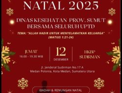 Dinas Kesehatan Sumut Rayakan Natal 2025 di HKBP Sudirman dengan Sukacita dan Kebersamaan