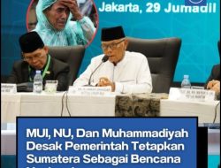 MUI, NU, dan Muhammadiyah Desak Pemerintah Tetapkan Sumatera Sebagai Daerah Bencana Nasional