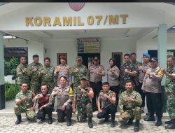 Semarak HUT ke-81 TNI, Polsek Medan Tuntungan Perkuat Sinergitas dengan Koramil 07/MT