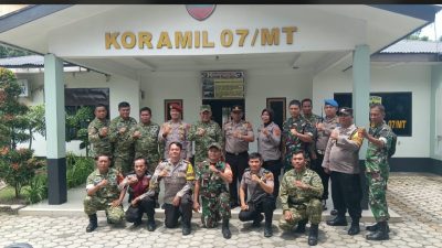 Semarak HUT ke-81 TNI, Polsek Medan Tuntungan Perkuat Sinergitas dengan Koramil 07/MT